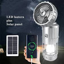 Portable Outdoor Solar LED Lights Waterproof Lantern with Fan