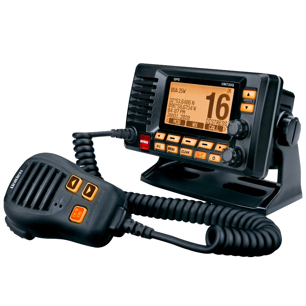 Uniden UM725 Fixed Mount Marine VHF Radio wGPS  Black UM725GBK